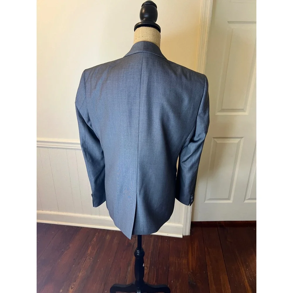 The Kooples Paris Mens Slim Fit Grey‎ Shawl Collar Blazer Suit Jacket Size 50S